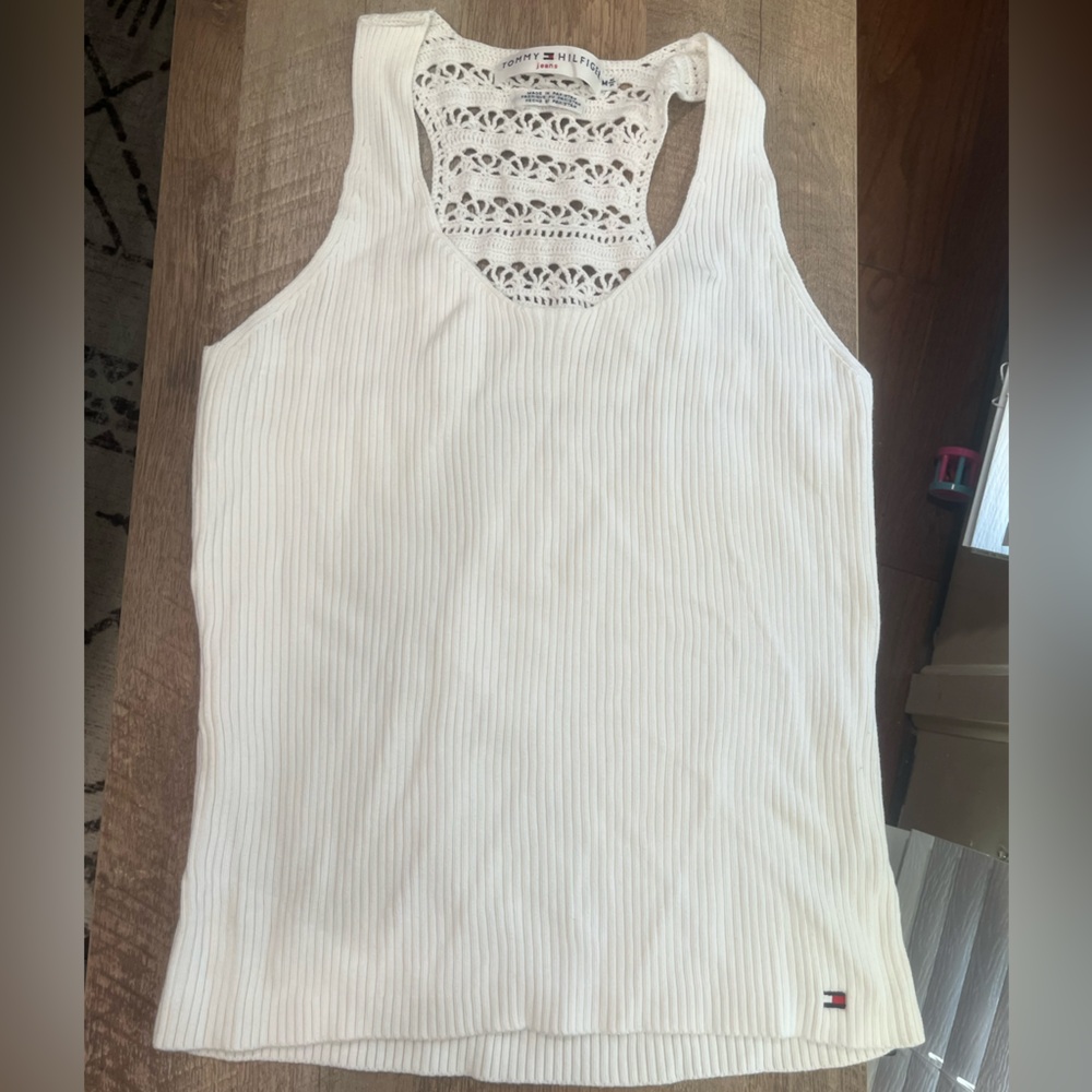 Tommy Hilfiger 00’s Ivory Cotton Knit Women’s Size Medium